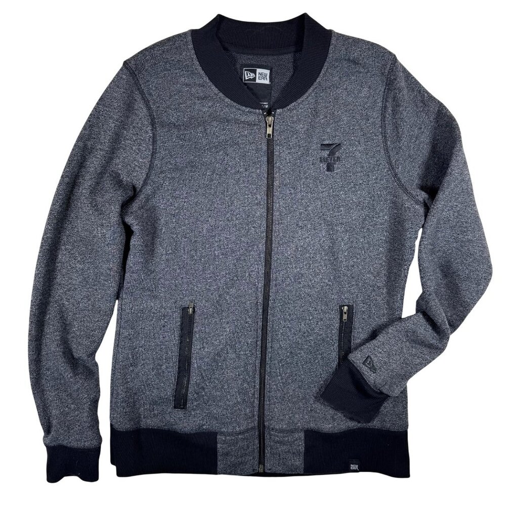 New Era Gray and Black Zip Bomber Jacket